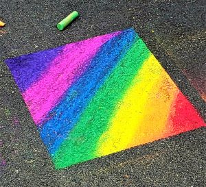 rainbow chalk square